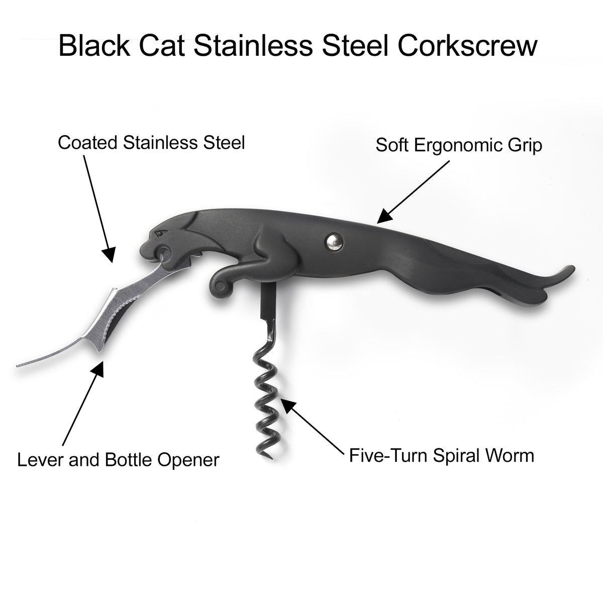 Animal Corkscrew - Black Cat *Blow Out* – Chris's Stuff, Inc