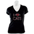 I Love Cats Rhinestone  T-Shirt *Select Szs. on Sale*