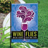 Wine Flies Garden Flag - Blue