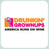 Wine Themed Sticker Drunkin Grownups, America runs on wine – 3” x 3” Waterproof Vinyl Decals