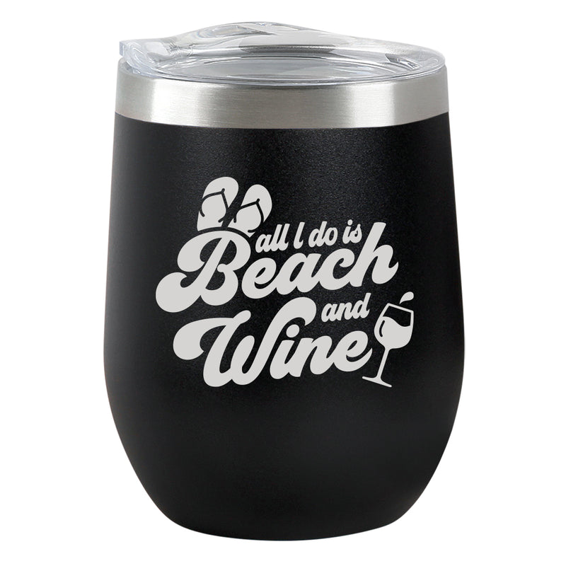 Beach & Wine Insulated Tumbler- Black – Chris's Stuff, Inc