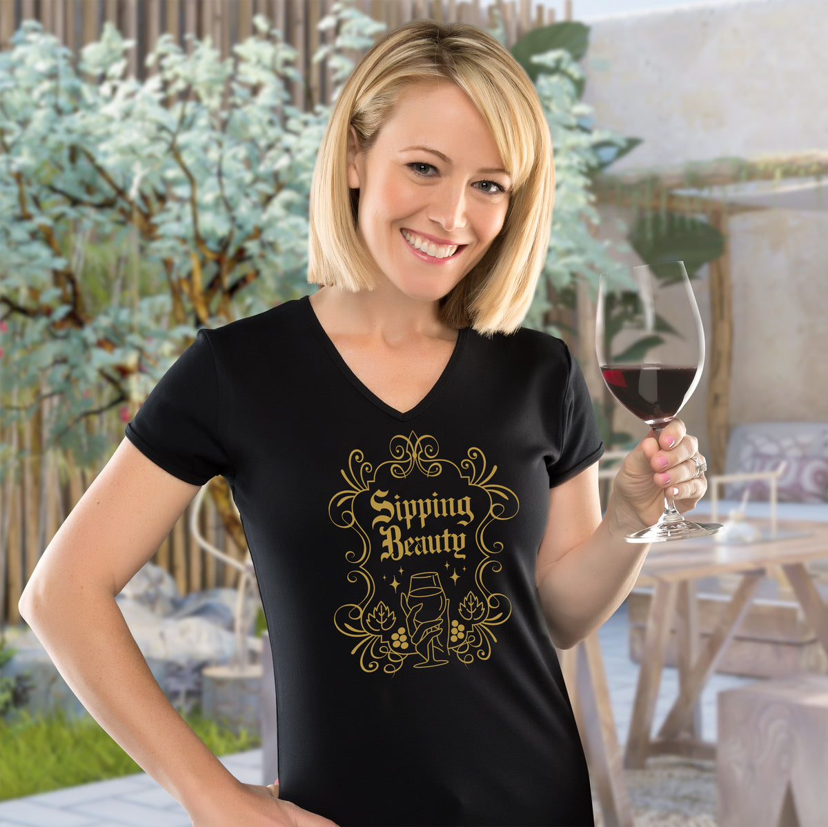 Sipping Beauty ScreenPrint TShirt Chris's Stuff, Inc