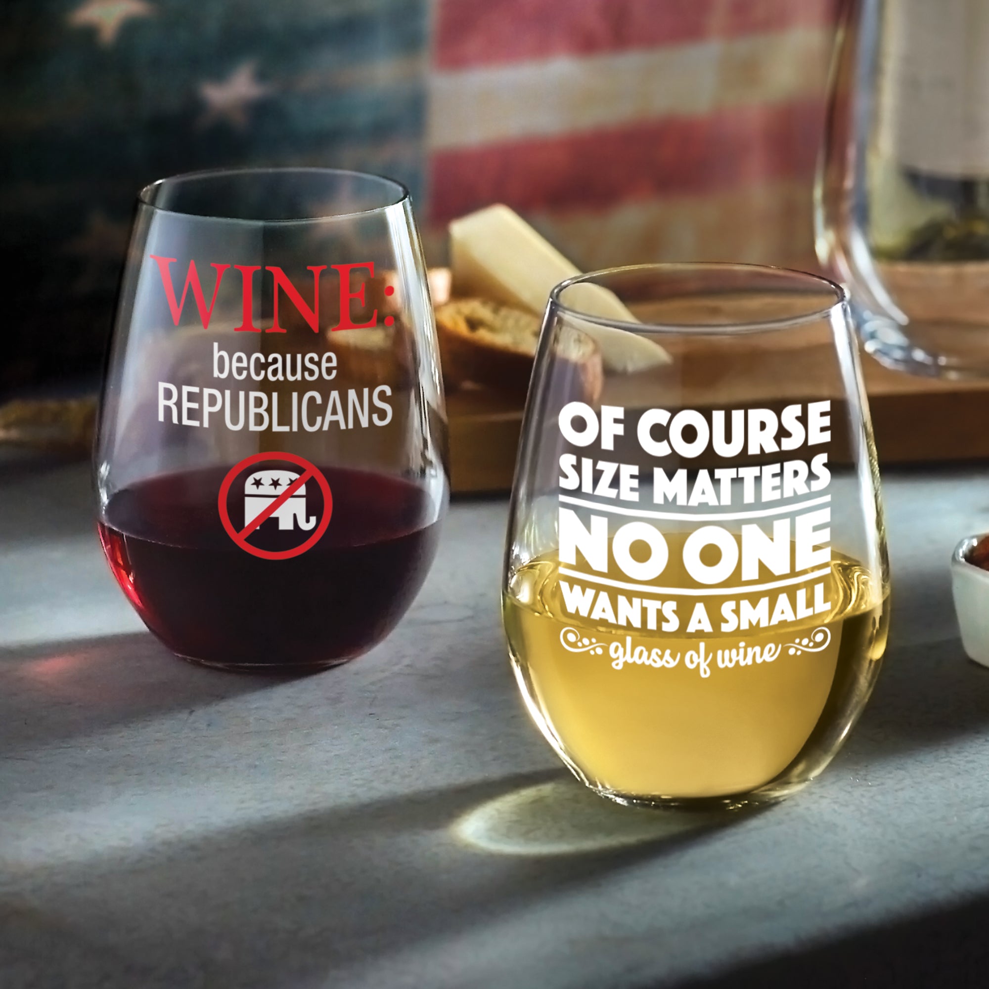 Size Matters - Stemless Wine Glass – Chris's Stuff, Inc