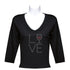 LOVE Rhinestone 3/4 Sleeve Shirt