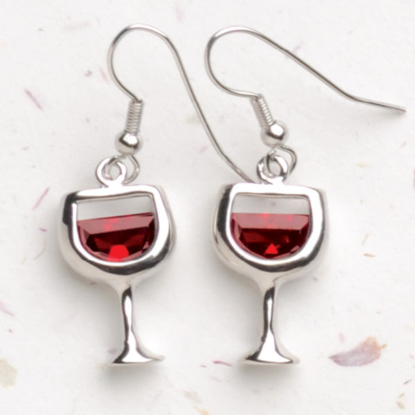 Red Wine Glass Earrings Red Wine Glass Earrings