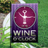 Wine O'Clock Garden Flag - Purple