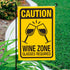 Caution: Wine Zone Garden Flag